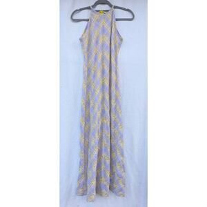 Nico Ashley Women's Checked Pattern Maxi Dress Sz S/M‎ Pastel Sleeveless